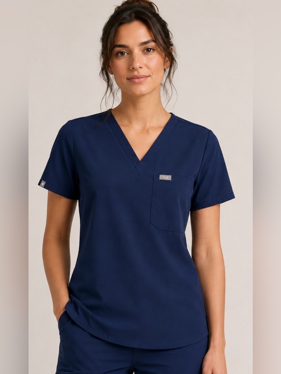 Figs Tops - FIGS Technical Collection Navy Blue Scrub Top XS Medical Nurse